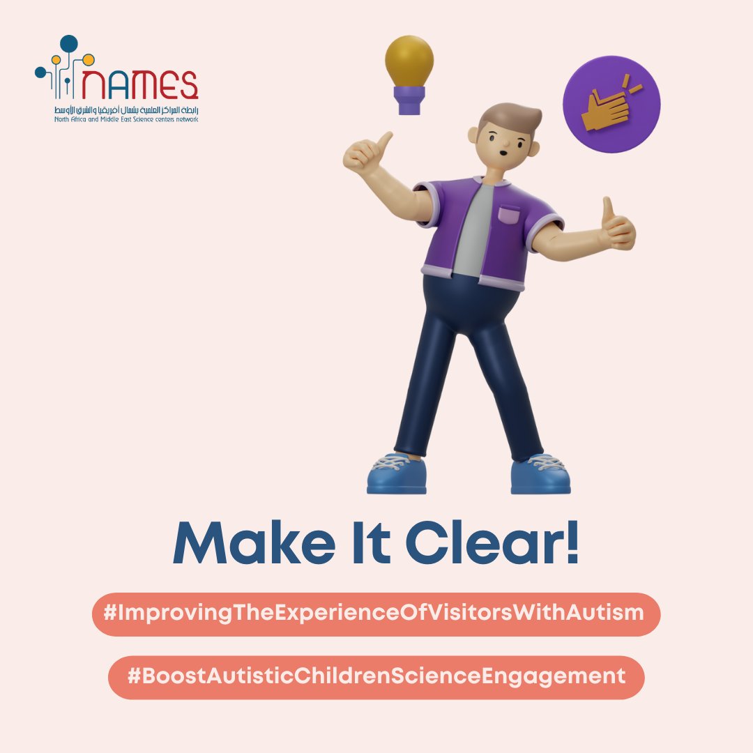 NAMESnetwork's tweet photo. Feeling confident and comfortable during a science center/museum’s visit are fundamental for visitors with autism to benefit from the experience.
This is our goal from the new series #BoostAutisticChildrenScienceEngagement
#ImprovingTheExperienceOfVisitorsWithAutism https://t.co/ScDc99wnPK