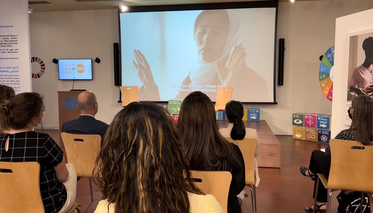 UN_UAE's tweet photo. 📢#HappeningNow @ #UNHub #expo2020dubai 

@MrCutilloUNFPA, Chief of the Strategic Partnerships Branch @UNFPA, joins @UNFPA_Arabic "#SafeBirth Even Here" Exhibition inauguration, which showcases how innovative partnerships are saving the lives of women and babies during #COVID19. https://t.co/MsjSSyLSNd