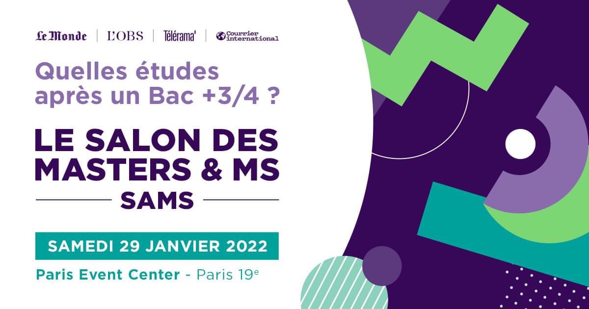 📢Retrouvez-nous au salon des Masters - samedi 29 janvier 2022 (Paris Event Center) <a href="/Salon_SAMS/">Salon SAMS</a> ! Venez-nous poser toutes vos questions sur nos 36 Masters spécialisés dans les différents domaines du #Management.
👉Rendez-vous sur le stand n°1⃣1⃣, de 10h à 18h !
#IAEGustaveEiffel