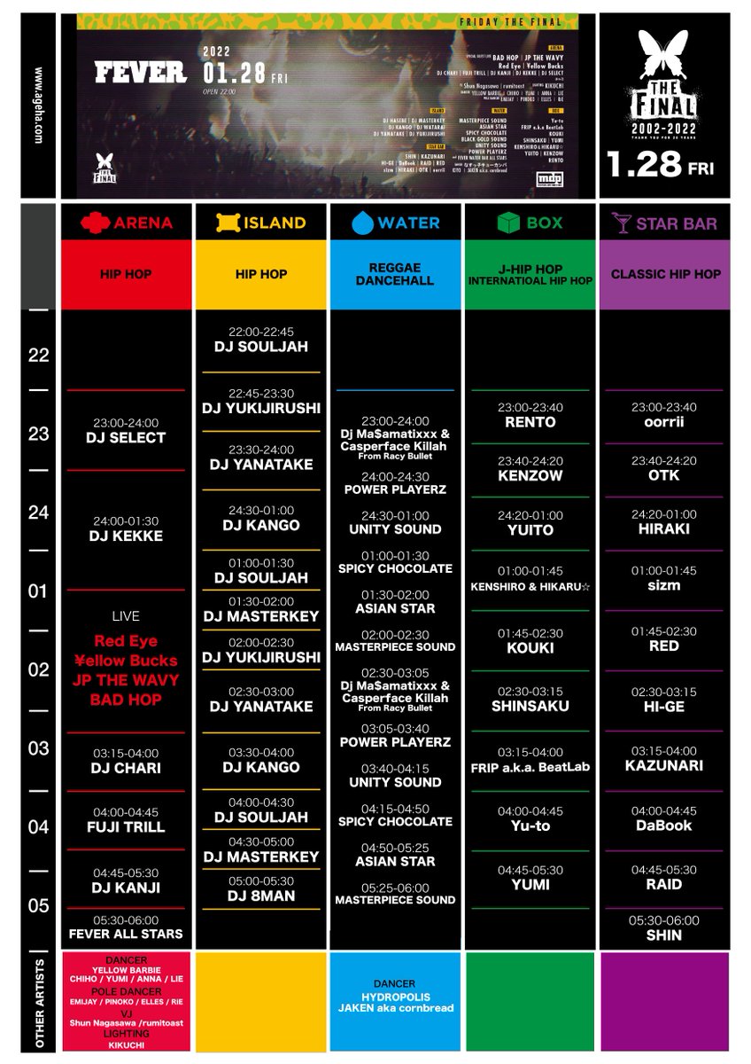 ageHa_Tokyo's tweet photo. TONIGHT!!【01.28 Fri. ageHa THE FINAL "FEVER"】

ageHa最後のHIP HOP PARTY「FEVER」にBAD HOP、JP THE WAVY、Red Eye、¥ellow Bucksの豪華ライブアクト登場🔥🔥

当日券は4,500円で販売🎫
タイムテーブルと、渋谷からの無料シャトルバス時刻表もチェック👀

https://t.co/nnMPalRW2F

#ageHaFINAL https://t.co/Kih5ltEeol