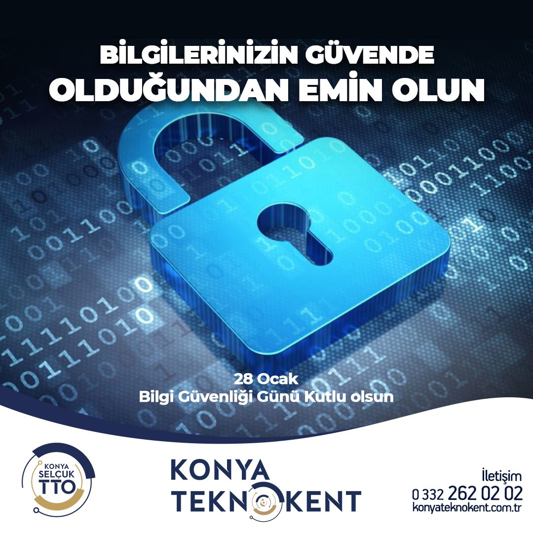 BİLGİ ÜRETME VE KORUMA ZAMANI
konyateknokent.com.tr/genel/bilgi-ur…

#BilgiGüvenliğiGünü #ARGE #SelçukTTO #KonyaTeknokent #SelçukÜniversitesi