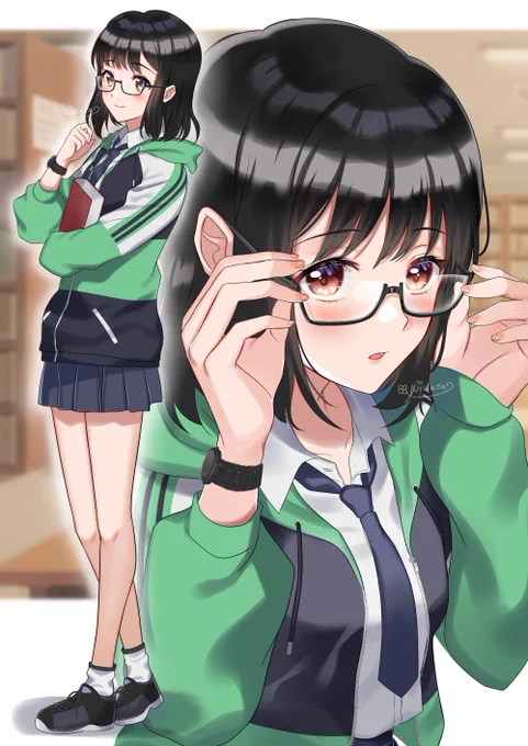 「ん?宿題見てほしいの?」

しっかり者タイプのメガネっ娘ちゃん👓✨ 
