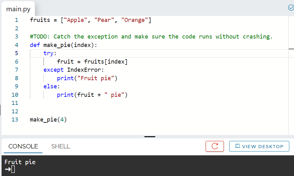 PagtalunanJan's tweet photo. #100DaysOfCode Exception Handling in #python
try:
<code to execute to catch for any error>
except <specific type of error>:
<handling when error occurs>
else:
<code to execute if there are no errors>
finally:
<code to execute always>
#CodeNewbie #CodingRooms https://t.co/Y0JyAmMNMp