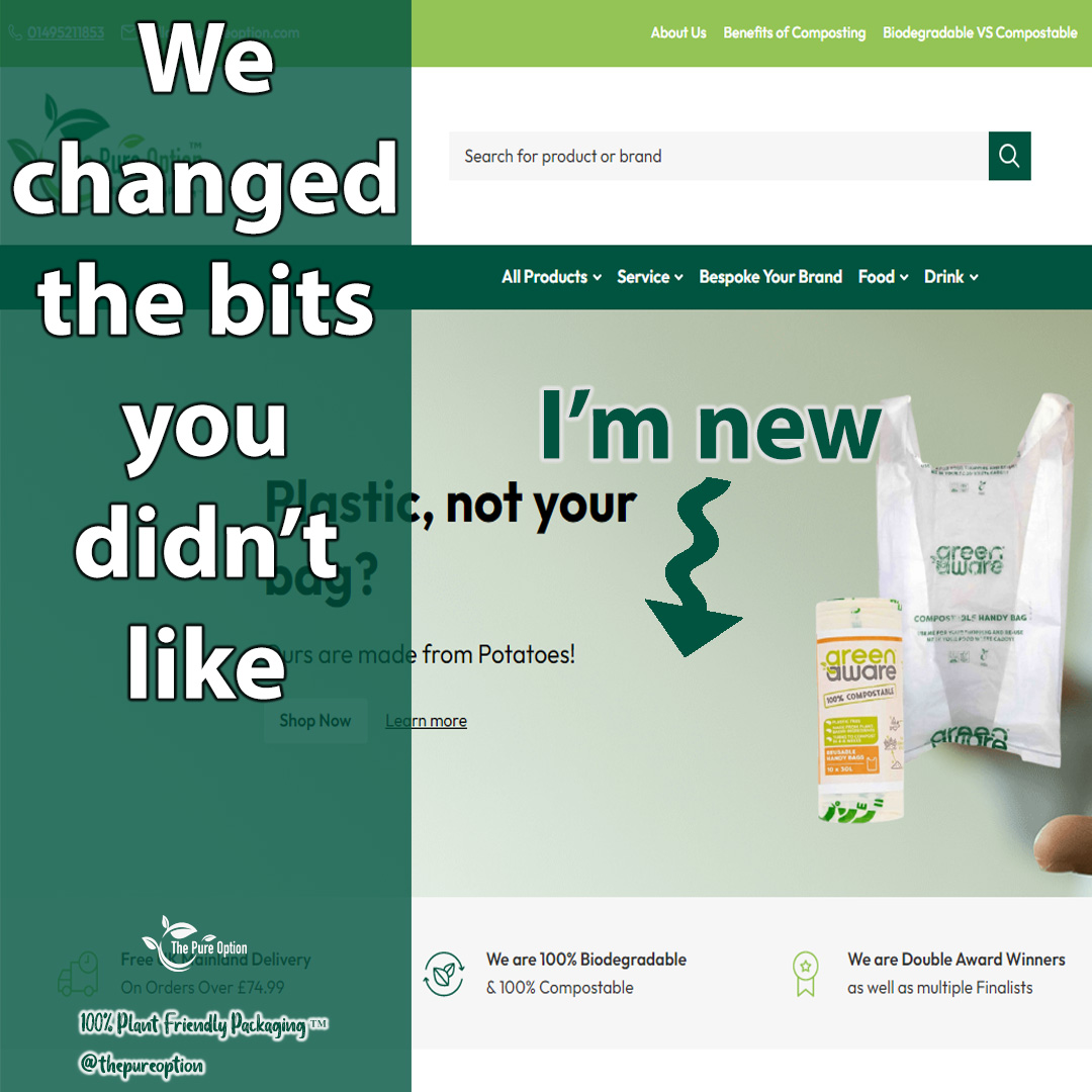 Thepureoption's tweet photo. Our new website is coming.
You told us what you like and what you didn't like and we listened, here comes our new easy to use website.
#feedback #changeisgood #yourimportant #Update #plasticfreeliving #plasticfree #compostable https://t.co/FpB0UB3rVB