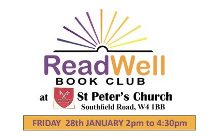 Join us today from 2 to 4:30 at St Peter’s Church Southfield Road W4 1BB as part of #GreatMentalHealth