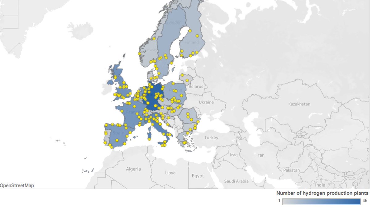 #FCHO update: the #hydrogen supply capacity map has been updated with the latest data! 🔍 It is presented by type of plant (by-product, captive or merchant) and country. Check it out fchobservatory.eu/observatory/te…