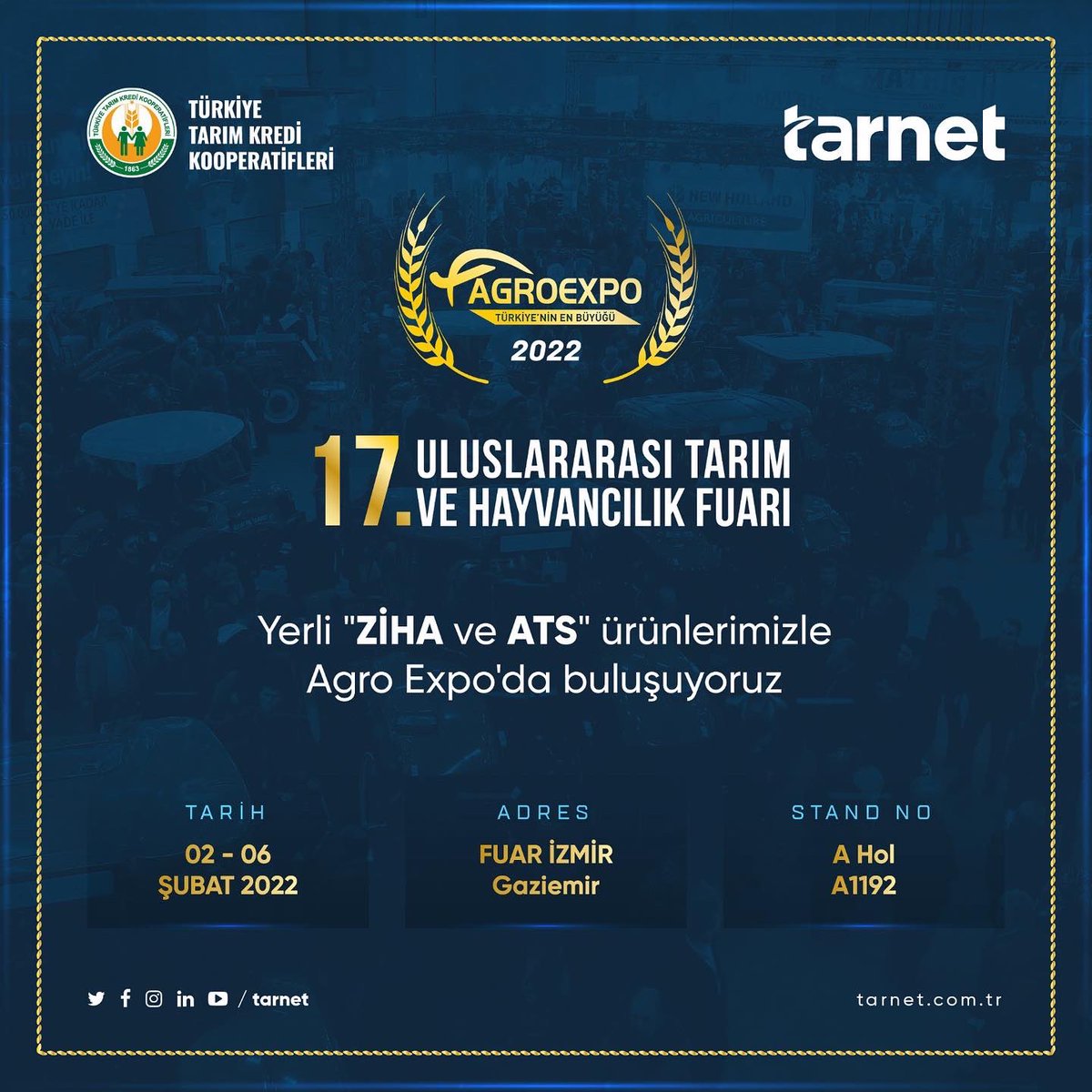 yakupsivka's tweet photo. #Tarnet olarak yeni Tarım Teknolojileri ürünlerimiz ve sürpriz fiyatlarla #Agroexpo İzmir fuarındayız. Bekleriz. https://t.co/GuMEHZOPVL