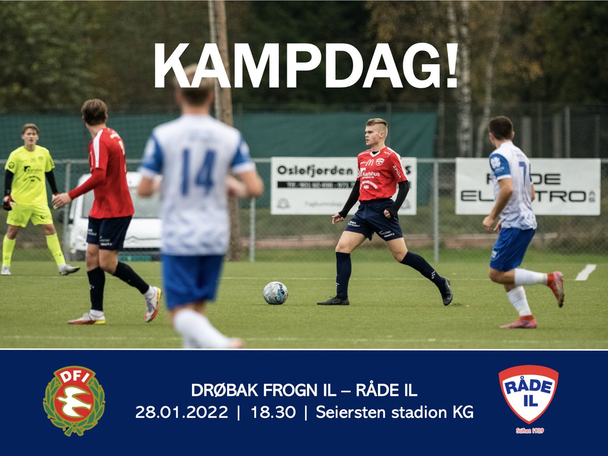 RaadeILFotball's tweet photo. 𝗞𝗔𝗠𝗣𝗗𝗔𝗚! 👏🏼 
🆚 Drøbak Frogn IL
🕒 18.30 
📍 Seiersten stadion
🎥 Joymo https://t.co/27PZ87I8J6 https://t.co/cPcXhU67K7