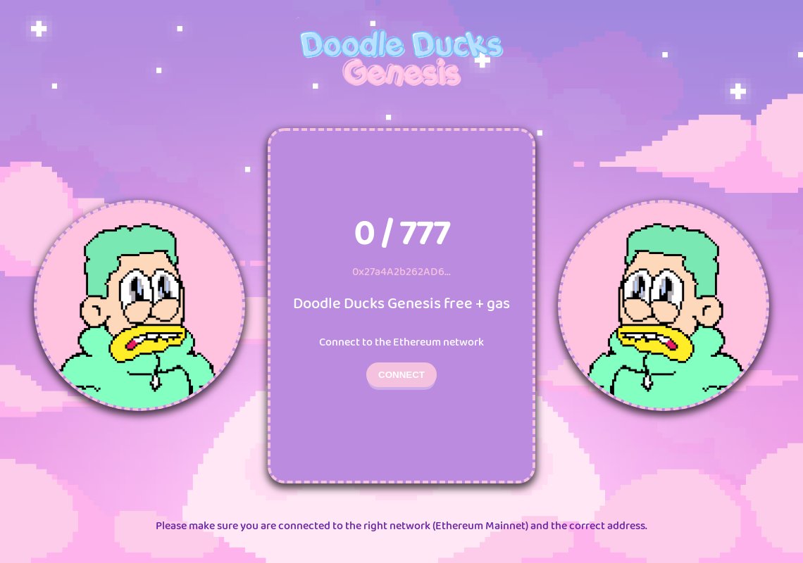 🚀  New dWebsite (28.1) 🚀 

Doodle Ducks Genesis: doodleducks.eth.limo

Mint your Doodle Ducks Genesis NFT