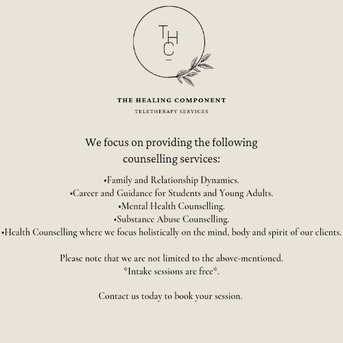HealingCompRSA's tweet photo. For all counselling queries, get in touch with us on:
Instagram:
thehealingcomponentrsa
Facebook: @HealingComponentRSA
WhatsApp: 060 948 2966
Email: healing.component@yahoo.com https://t.co/sqeKPmX64T