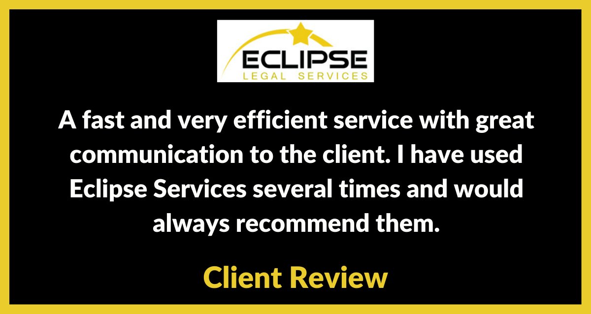 It is always wonderful to hear our clients are so pleased with our services:  #Recommended #trustpilot #processserver #tracingagent #eclipselegalservices