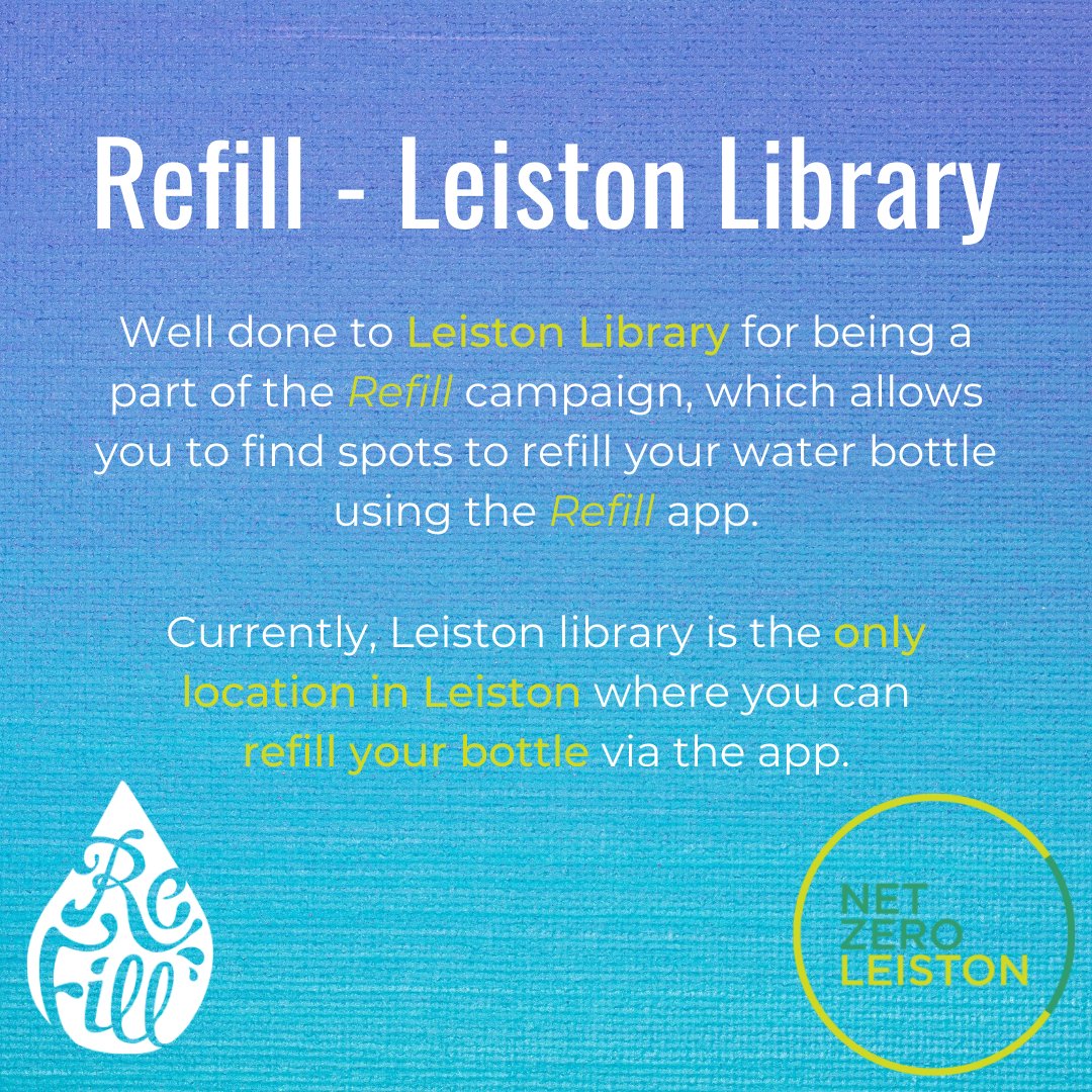 NetZero_Leiston's tweet image. Can your business follow Leiston Library’s lead and sign up to Refill, reducing Leiston's plastic waste and tackling climate change?

refill.org.uk

@SuffolkLibrary @refill
#NetZero #Leiston #Suffolk #ClimateChange  #community #Leistonlibrary  #refillrevolution #refill