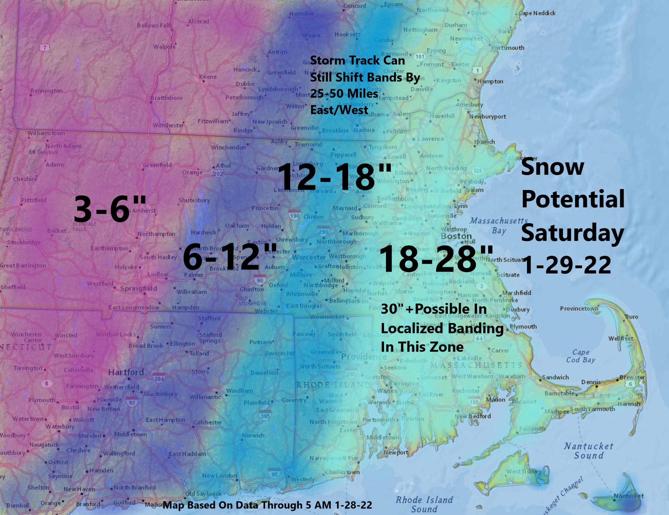 Snow Map For Today Dave Epstein On Twitter: "This Is Perhaps The Highest Snowfall Potential  Totals Map I Have Ever Made. Banding Most Likely Over Southeastern Ma, But  Could Occur Anywhere In The Highest Zone. Most
