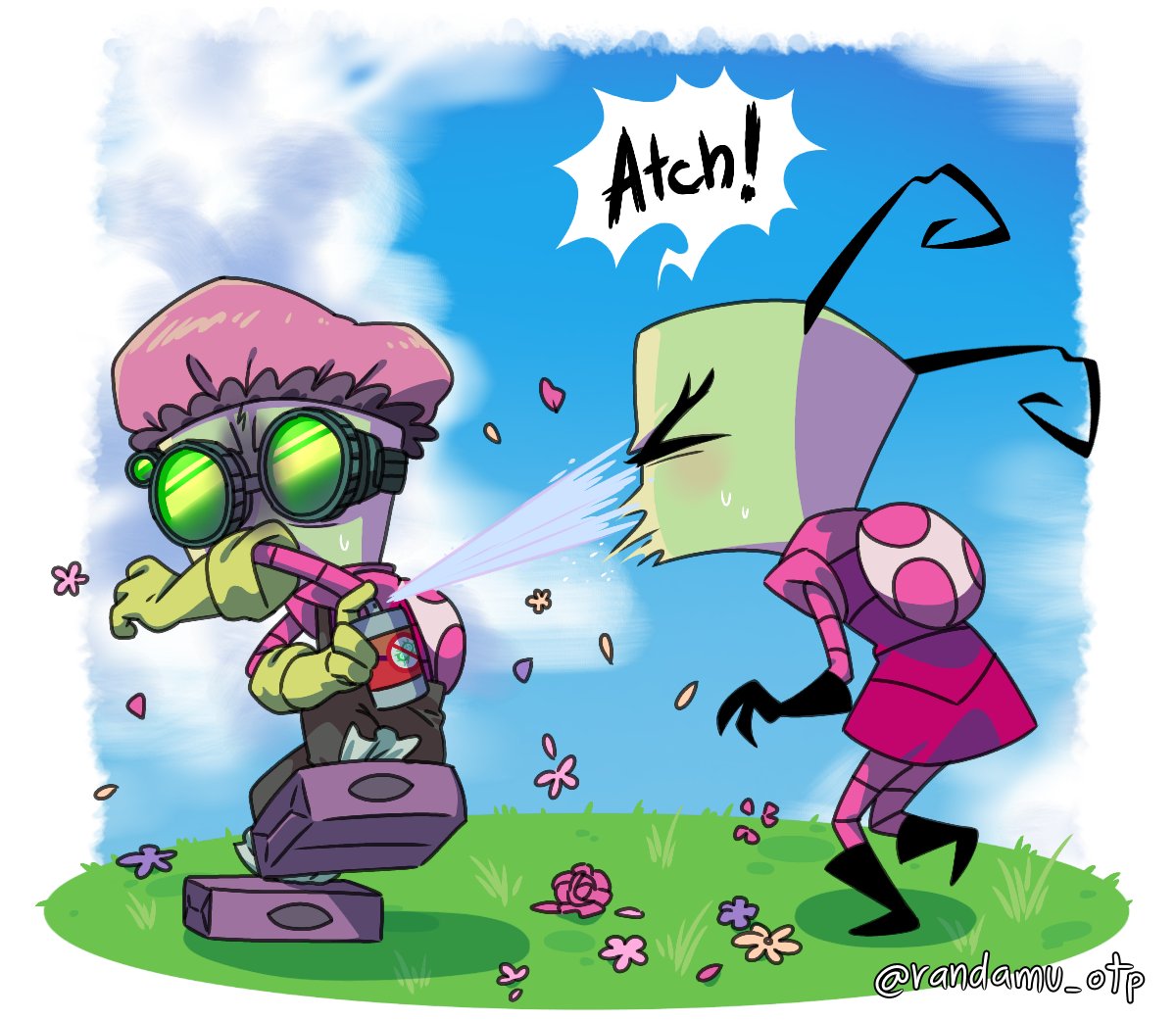randamu_otp's tweet photo. 花に気をつけて💐...そして細菌🦠
#InvaderZim #インベーダー・ジム #Zim #ジム #InvaderTenn #インベーダー・テンン #Tenn #テンン #ZATNR https://t.co/rqk5QbrgDW