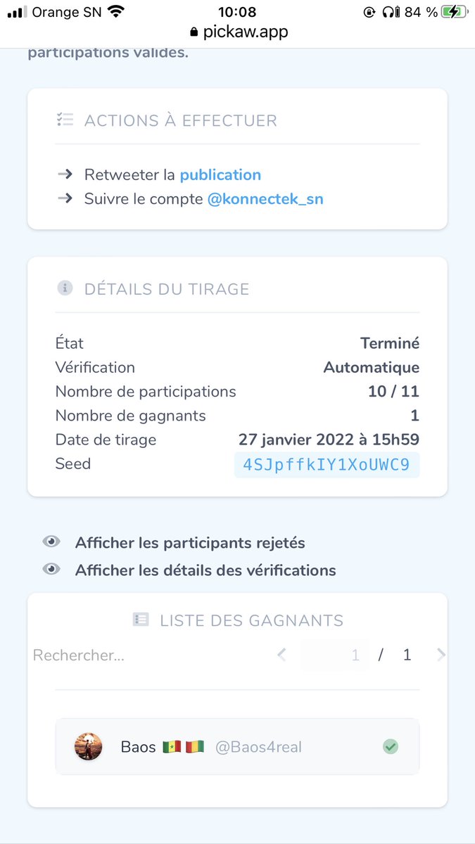 konnectek_sn's tweet photo. Félicitations à @Baos4real qui a eu la chance d’être tiré au sort. https://t.co/w5AAWw11tY