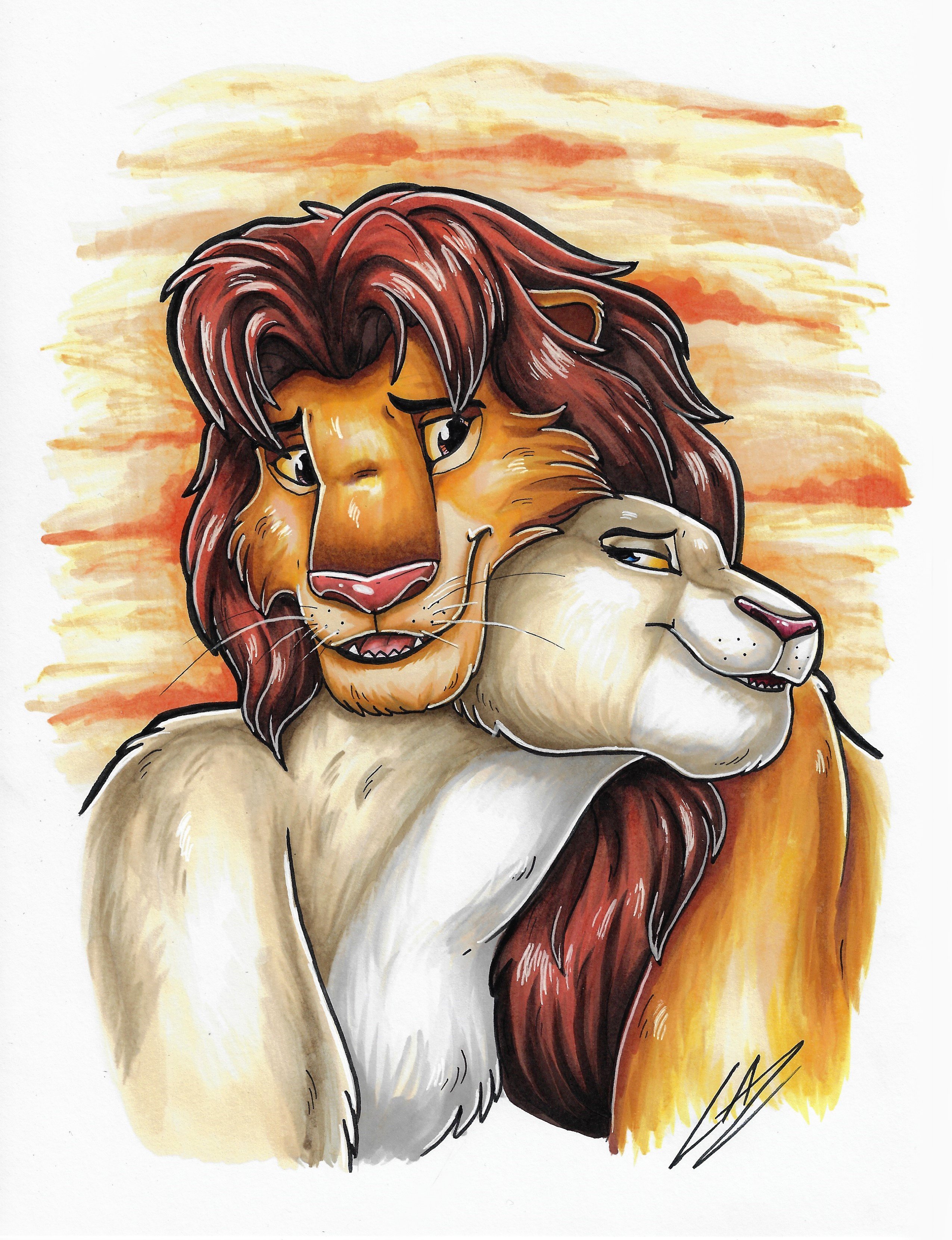 LupiArts on Twitter: ""Simba and Nala" - of course I couldn\
