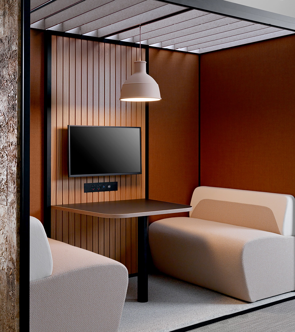 PRODUCT SPOTLIGHT I Mews Connect and Open by <a href="/Boss_Design/">Boss Design</a> - meeting spaces designed for visual and acoustic privacy. Controllable lighting creates a softer space to focus and share ideas.

Interested? Give our experts a call 020 8592 2221 or sales@hunterscontracts.com.