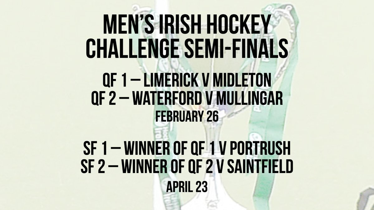 irishhockey's tweet image. The men's Irish Hockey Challenge playoff phases have also been finalised; this was a fixed draw based on the finishing positions in each group!