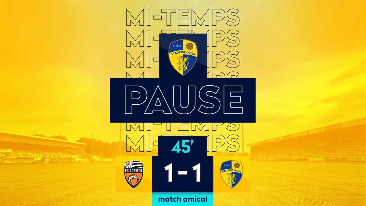 StadeBriochin's tweet photo. #fclsb // 𝙇𝙞𝙫𝙚
1️⃣-1️⃣
45´// C’est la mi-temps à l’Espace FCL ! #Merlus et #Griffons sont dos à dos dans un premier acte globalement maîtrisé par les joueurs de Didier Santini !
#golestade https://t.co/vQ2xB2Dy1o