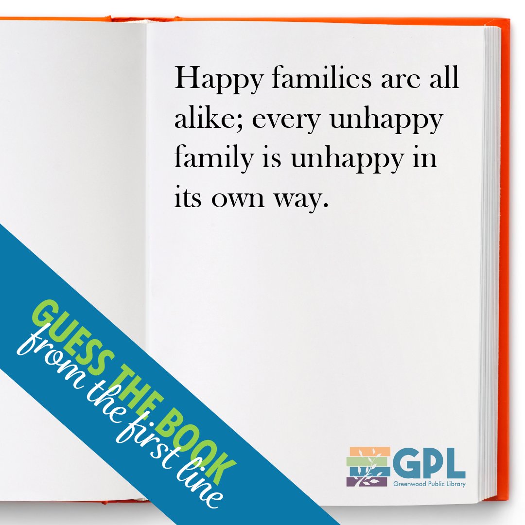 greenwoodpublib's tweet photo. Can you identify the book just from the first line?  #GuessBookbyFirstLine #myGPL #bookstagram https://t.co/MsSvJ2Kgsk