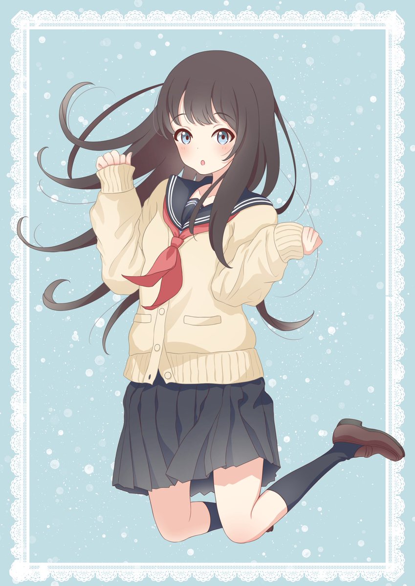 セーラー服 カーディガン 猪口どなつのイラスト セーラー服 カーディガン 猪口どなつのイラスト