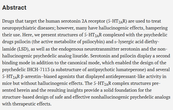 Neuro_Skeptic's tweet photo. Discovery of nonhallucinogenic psychedelic analogs https://t.co/Cj1VCuD7UA I predict that they won't have antidepressant activity in humans. https://t.co/v2lyZDE0xG