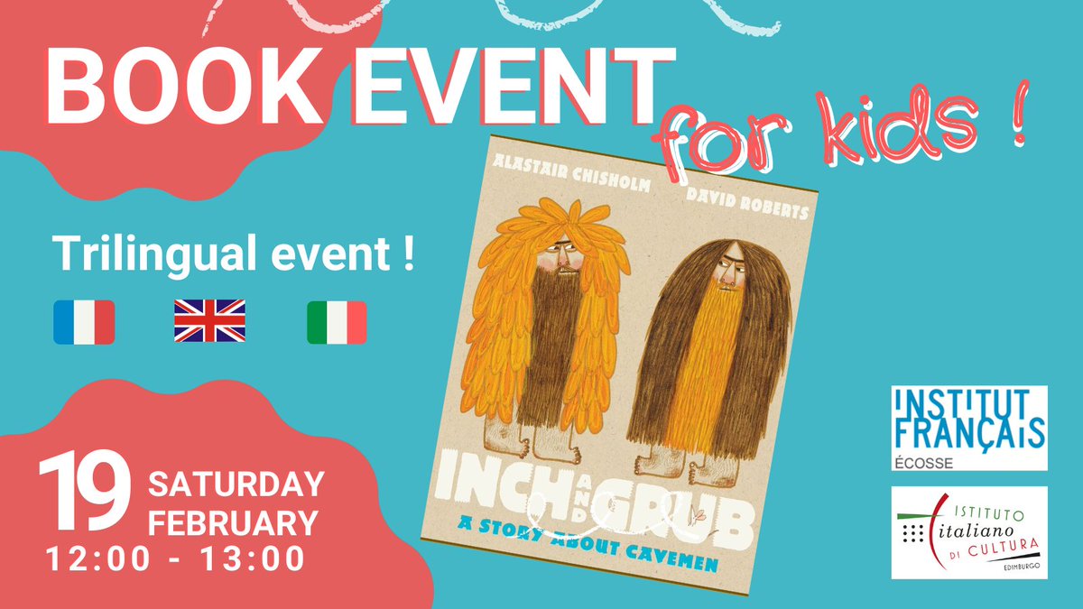 ifecosse's tweet photo. Book event for #KIDS with @iicedimburgo 

Join author @alastair_ch  for one-hour reading and discussion on his book "Inch and Grub". 📖 Your wee ones will get the chance to discover the French 🇫🇷 and Italian 🇮🇹 version of the book. 

▶ Book here: https://t.co/MeHl3X9Du9 https://t.co/wHNwzhvaQe