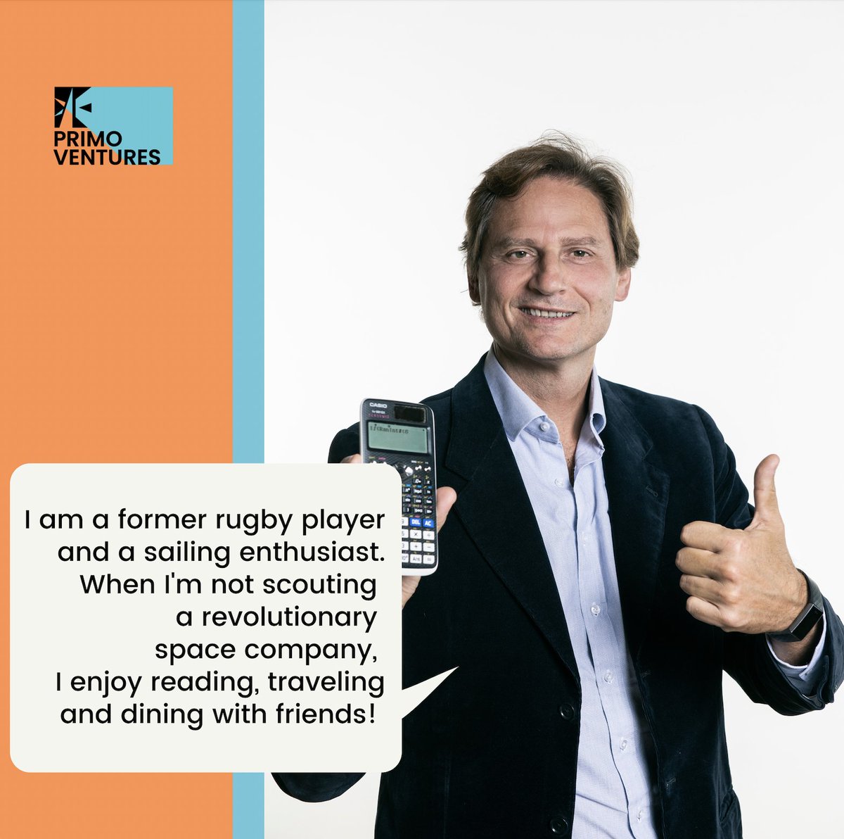 👾Meet the #team: Matteo Cascinari is our General Partner at Primo Space Fund 🌌 Expert in #technology and #innovation, Matteo is also a rugby enthusiast🏉, sea lover🌊 and food and wine connoisseur🍷