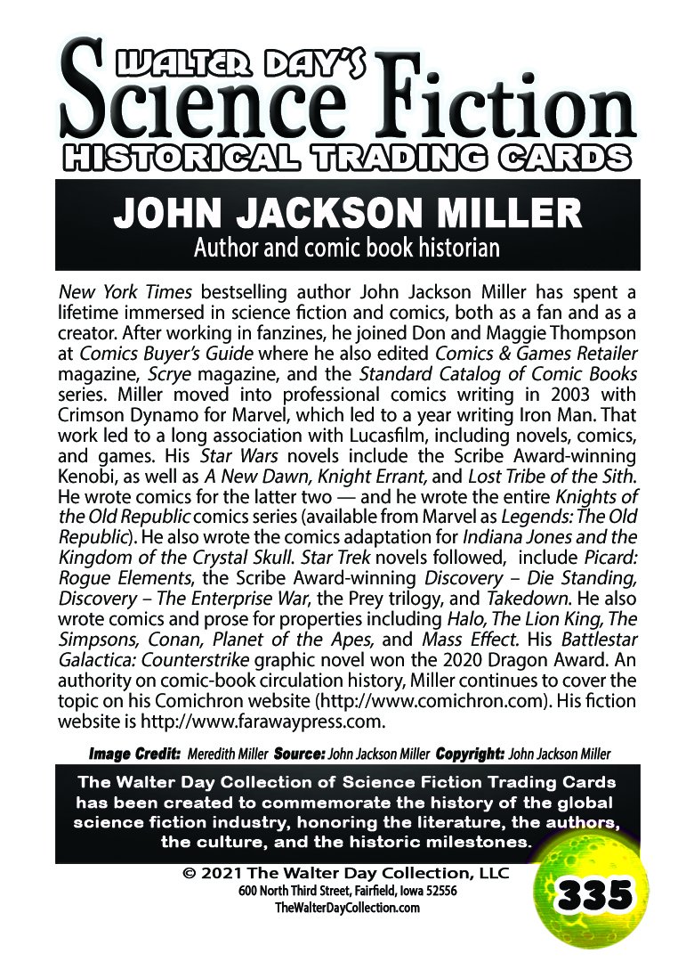 Nice honor: I was added to the Walter Day Collection of Science Fiction Historical Trading Cards. Got a nice plaque plus some of the cards, which I'll try to have handy for events. Also an interview with the site, where you can find out more about the set: thewalterdaycollection.com/articles/tradi…