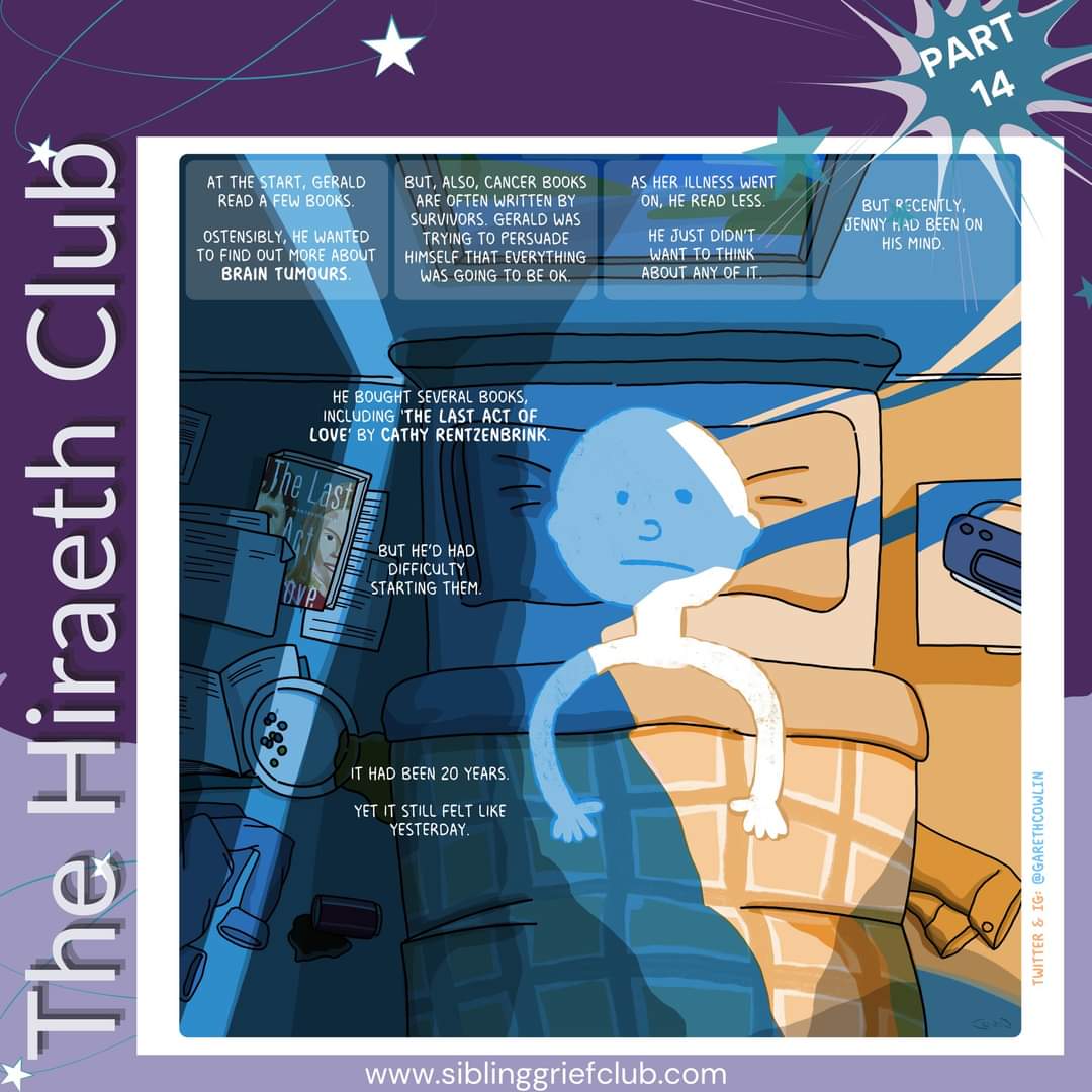 ClubSibling's tweet photo. Part 14👀See the full series on https://t.co/ewc3ejVgQl
👌Thanks to artist @thehiraethclub for this inspirational grief comic. 

#thehiraethclub #griefjourney #siblingloss #siblinggrief #griefsupport #copingwithgrief #griefcomic #siblinggriefcomic https://t.co/4Gew6OSmls