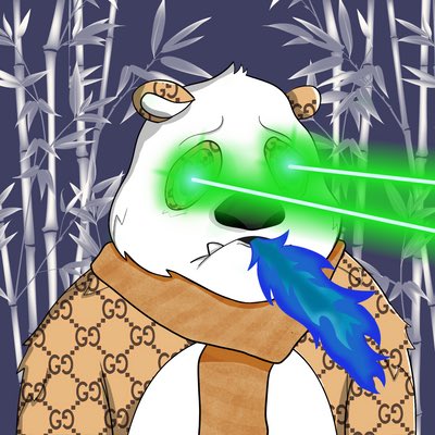 JesterApe's tweet photo. Sad Panda #NFT 63 (1/1) Join Us 🐼

As we break plateaus &amp; push the floor to new heights 🎟🚀📊⬇️

•Gucci Pattern, Blue Bamboo, Flames, Scarf, Laser Eyes

https://t.co/PRcE6KEq8W

 #NFT #NFTs #NFTCommunity #CRO #SadPandas #crofamily #ETH https://t.co/MLPrAOEwKX