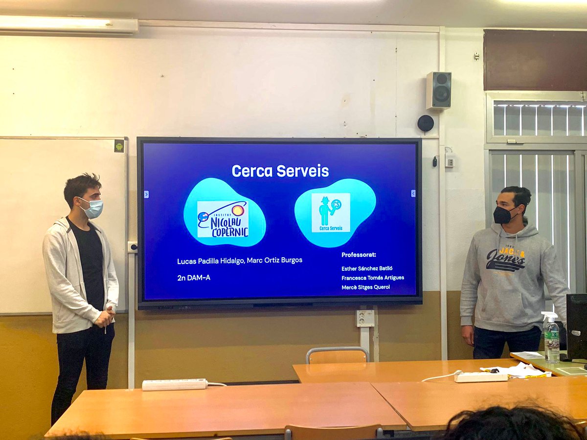 prodisterrassa's tweet photo. Avui s'han presentat les propostes finals d'App mòbils que els alumnes de @nicolaucopernic han dissenyat per a Prodis. Aquest projecte s’enmarca en el pilotatge “Tecnología aplicada a la persona” de @plenainclusion Molt contents del vincle iniciat amb @nicolaucopernic https://t.co/IbjZFHWLnh