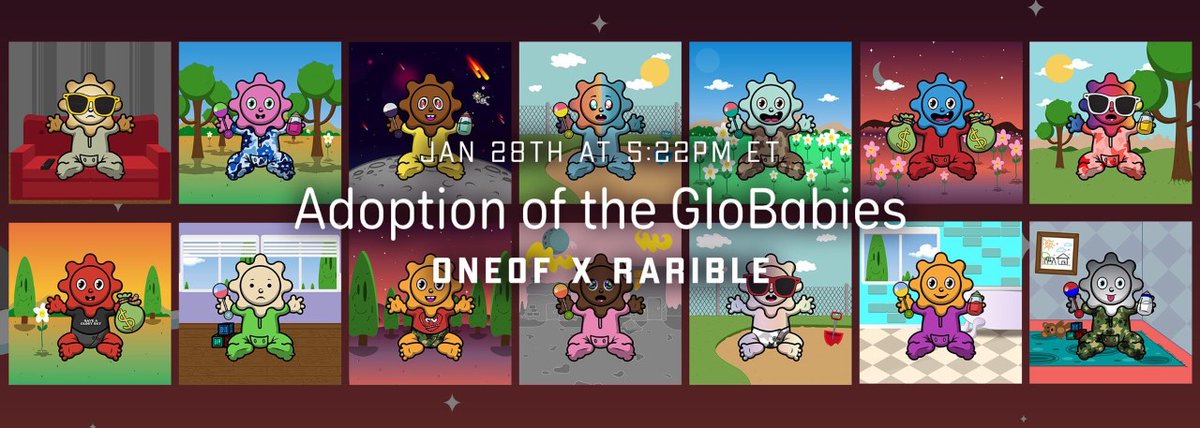 GloBaby Adoption day is today on <a href="/rarible/">Rarible</a>. Here are the instuctions to participate: #Tezos #NFT #CleanNFT #NFTCollection @OneOfNFT <a href="/ChiefKeef/">Glory Boy</a> <a href="/ColourfulMula/">colourfulmula</a>