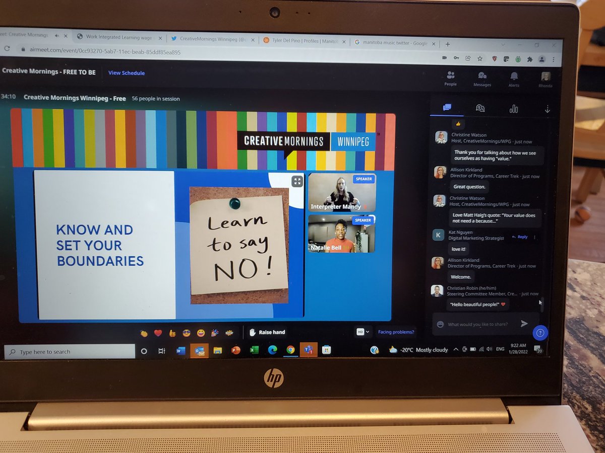 RhondaTaylor_'s tweet photo. Blown away! Brilliant! Inspiring! @pegcitylovely THANK YOU for what I needed most this week: the imp. reminder to "engage in a mindset that let's you be you no matter what" so many great takeaways:
- reconnect w/ your purpose
- know your 'why'
- own the 'no' 
@cm_winnipeg #CMFree https://t.co/lkLWh5b85i