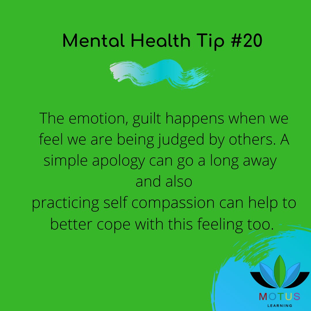 MotusL's tweet photo. To finish our month of mental health tips we talk about the emotion of guilt. Saying sorry can be hard to do - especially for the stubborn folk amongst us but ultimately helps us feel a lot better in the long run. 

#happyweekend #mentalhealthtip #motusmovement https://t.co/ZtAIyS3HPJ