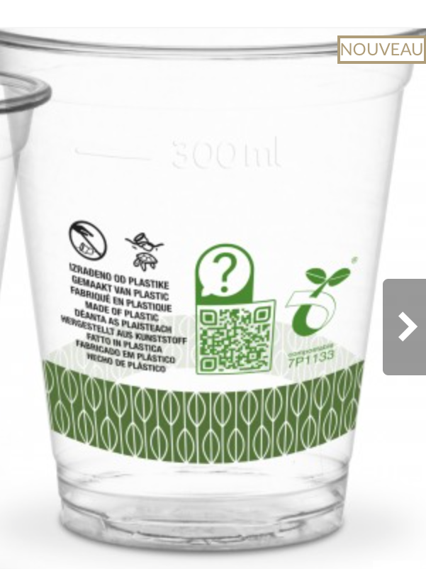 Coupdjus's tweet photo. Bon si qq'un peut m'expliquer SVP :) 
J'utilise de la vaisselle compostable en PLA (amidon de maïs) qui est OK Compost, ms la loi l'interdit ? 🙄
Je n'y comprends rien ! Ce gobelet par ex il est écrit fabriqué en plastique avc le logo compostable ??
 @kill_th_plastic @ZeroWasteFR https://t.co/AqZaPDhfjL