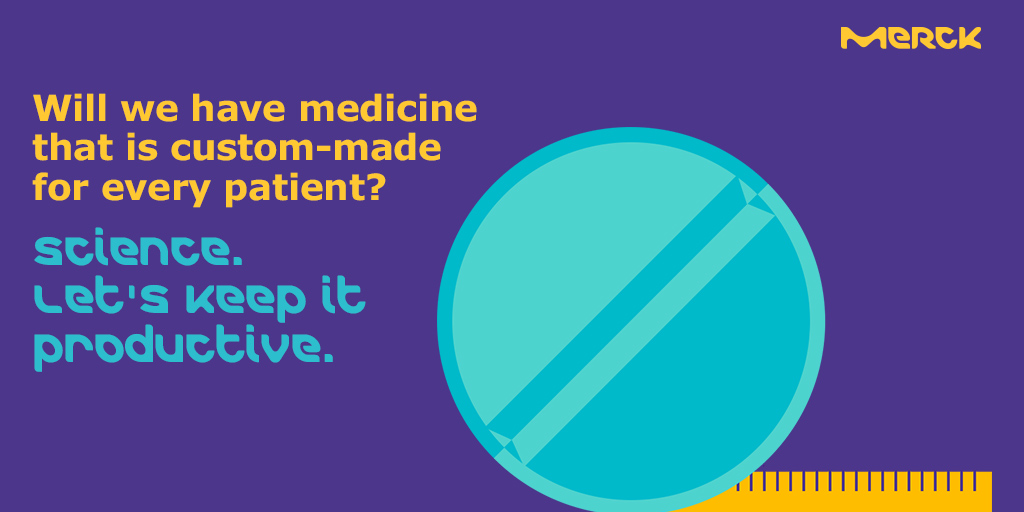 merckgroup's tweet photo. Medicine made to fit individual needs: it’s a matter of progress. But progress is not possible without challenging the status quo. Therefore, we question the status quo to improve the way we will live in the future: https://t.co/IyOAlSJcp4 #productivescience https://t.co/KmurnD2S6d