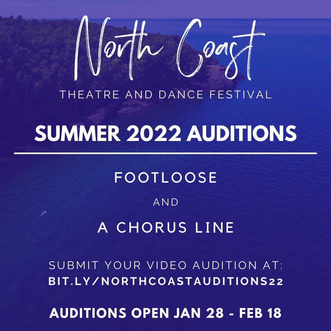 Calling all performers! We are seeking talent for our 2022 North Coast Theatre Festival, which includes productions of FOOTLOOSE and A CHORUS LINE.

Click the link in our bio to check out our job posting on Playbill!

#NorthCoastTheatreFestival #NorthCoast2022