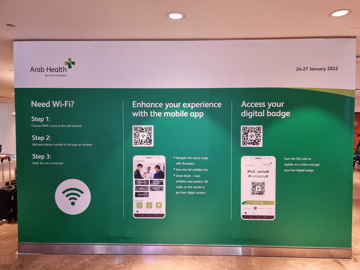 Swapcard's tweet photo. We just wrapped up #ArabHealth2022 and #MedlabME at the @DWTCOfficial!
Our team had a really great time helping out and we're grateful to be able to support in such a great #physicalevent 💚

#eventprofs @Arab_Health @MedlabSeries https://t.co/ze2r2P67OL