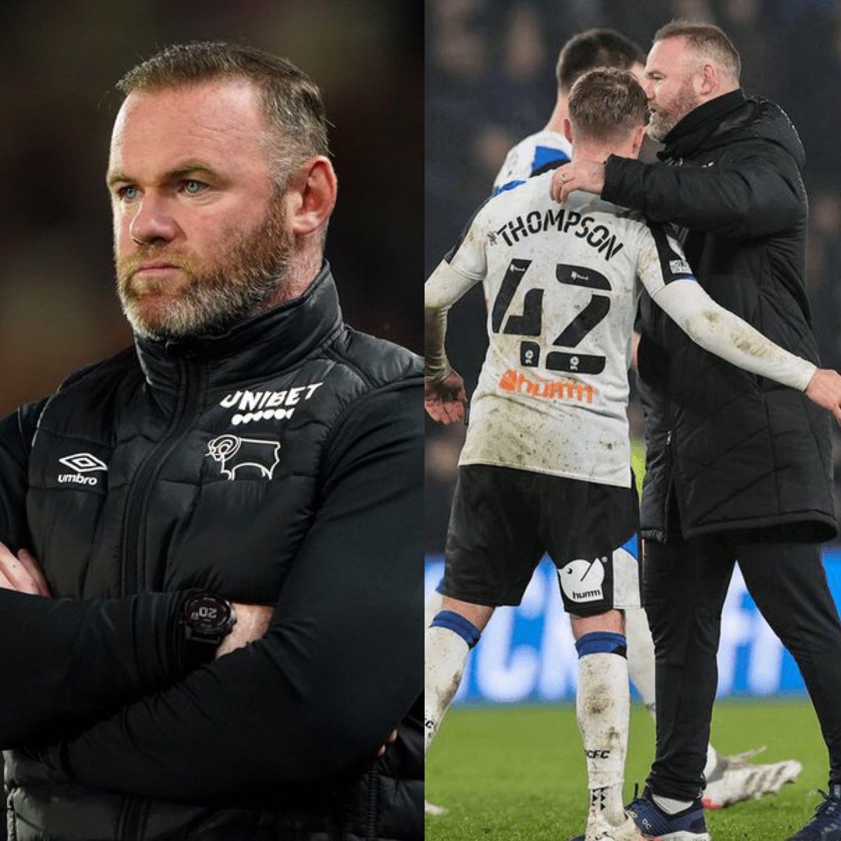 Mundialistas's tweet photo. OFICIAL: Wayne Rooney rechaza la oportunidad de convertirse en el nuevo entrenador del Everton, para salvar al Derby County del descenso.

“Sé que seré un entrenador de Premier League, estoy listo. Pero tengo un trabajo por hacer en Derby.”

Pase lo que pase, ya eres un héroe. https://t.co/wTLag17ipL