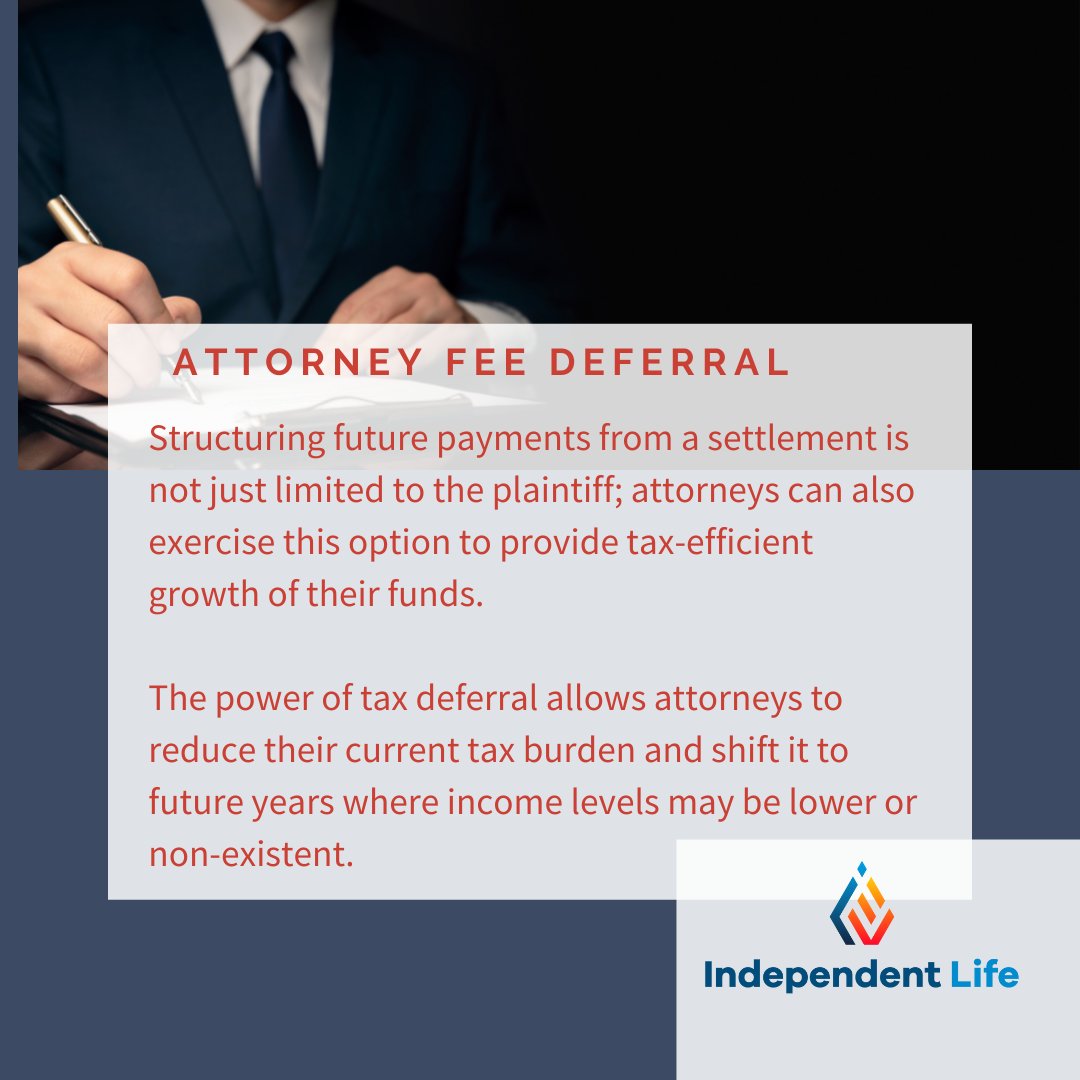 ILStructures's tweet photo. On the fence about attorney fee deferral? Today, we break down just how it can help you and your tax burden, and hold on to your hard earned funds!

#feedeferral #taxdefer #independentlife https://t.co/Rz3rUIMA0I