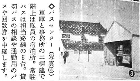 「10年後には入善丸の内」という見出しが中々激しい。今は郵便局がある通りの事なのだろうか。当時は高規格だったらしいが今は完全に埋もれている。昔は入善にバスセンターもあったのか・・・路線はだいぶ前に撤退したようだが(広報入善1960/11、抜粋)