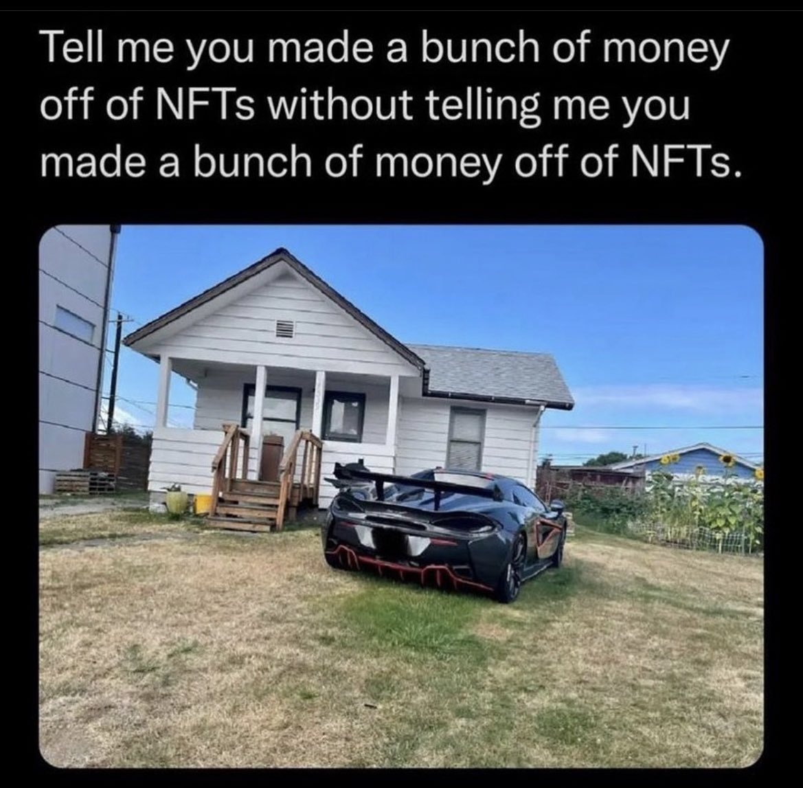 Their house in the metaverse is probably fire tho 🔥 

#COMMUNFT #NFT #NFTs #nftmemes #NFTCommmunity #nftcollector #opensea