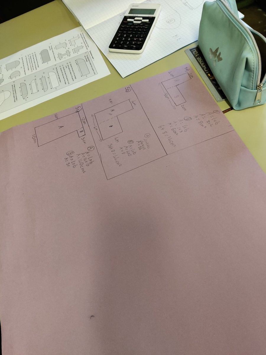 Hazlehead_maths's tweet photo. 1CA consolidating their learning on Area today! Different types of shapes depending on our confidence. Lots of great communication skills between shoulder partners! Well done everyone! #S1maths #areas #differentiation @Coop_Learn https://t.co/in4p8TBXsN
