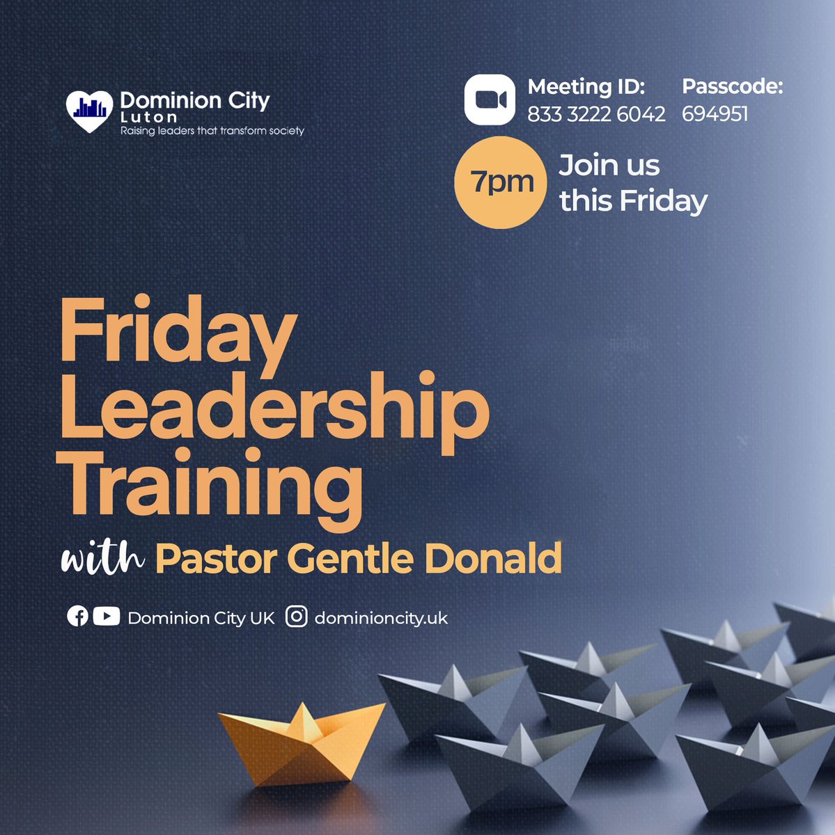 dominion_uk's tweet photo. Join us tonight for our weekly Leadership Training with Pastor. 

#DominionCity #Luton #Christian #Leadership #Training https://t.co/LrOifSRT8N