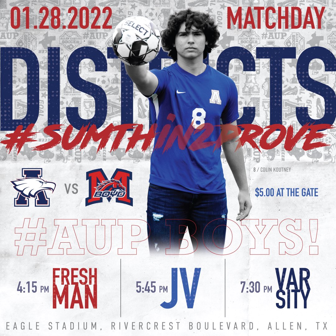 AHS_B_Soccer's tweet photo. And so it begins….District!!
#sumthin2prove
#AUP
#alleneaglesoccer https://t.co/6ZeeTg9kJC