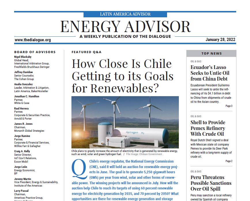 How close is #Chile to getting its #renewables goals? How will <a href="/gabrielboric/">Gabriel Boric Font</a> change the country’s overall green #energy initiatives?

<a href="/carolinagoic/">carolinagoic</a>, Ezequiel Fernandez Lopez, <a href="/zepedamariana/">Mariana Zepeda</a>, and James F. Channing comment in this week's #EnergyAdvisor

bit.ly/3r7TSJK