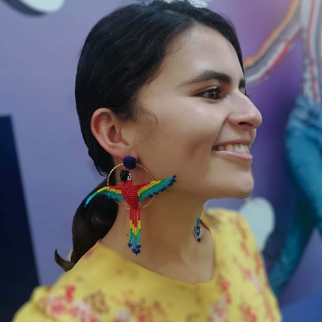TejidosDajall's tweet photo. Aretes guacamayas, un accesorio que nos conecta con nuestra pachamama, tejidos por indígenas de la comunidad kamentsa. 
#AretesEnMostacillas  #ArtesanosRolos #DiseñoArtesanal #GlassBeads https://t.co/Ql2YSKeCFT