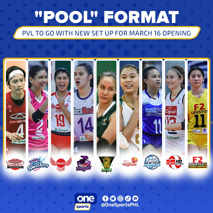 OneSportsPHL's tweet photo. Five teams in one pool, four teams in the other.

Ano best pool combinations sa darating na PVL season? 🤔 🏐 https://t.co/3EQIwWNiY3