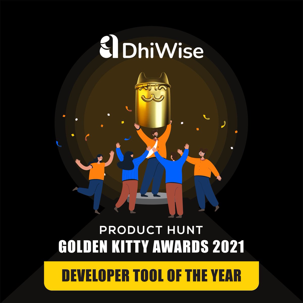 rocketdotnew's tweet image. Meet the #DevTool of the Year 2021!!
.
.
.
@dhiwise is the @ProductHunt🐱#GoldenKittyAwards2021 winner in the #DeveloperTool category🎉
Special thanks to @kevinwdavid for hunting it and @pareshmayani for your continuous support🙏
And lastly our entire DhiWise team 💪
